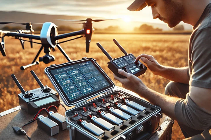 Dronu akumulatoru uzraudzība