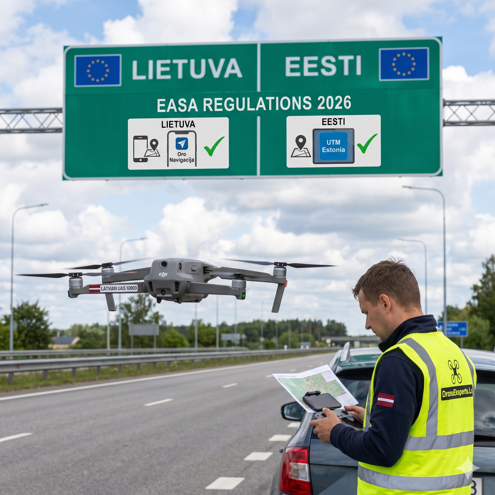 Lidošana ar dronu Lietuvā un Igaunijā